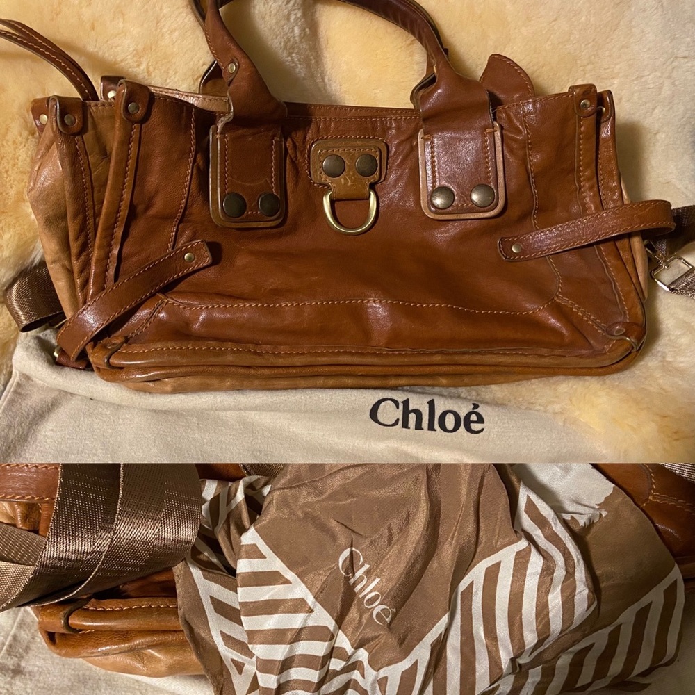 Chloe Vintage Calfskin Whiskey Leather Tote